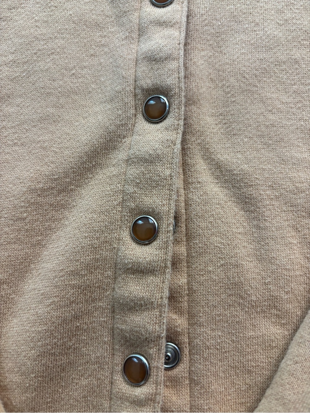 Basic Editions Tan Button-Front Cardigan Sweater - Picture 2 of 5
